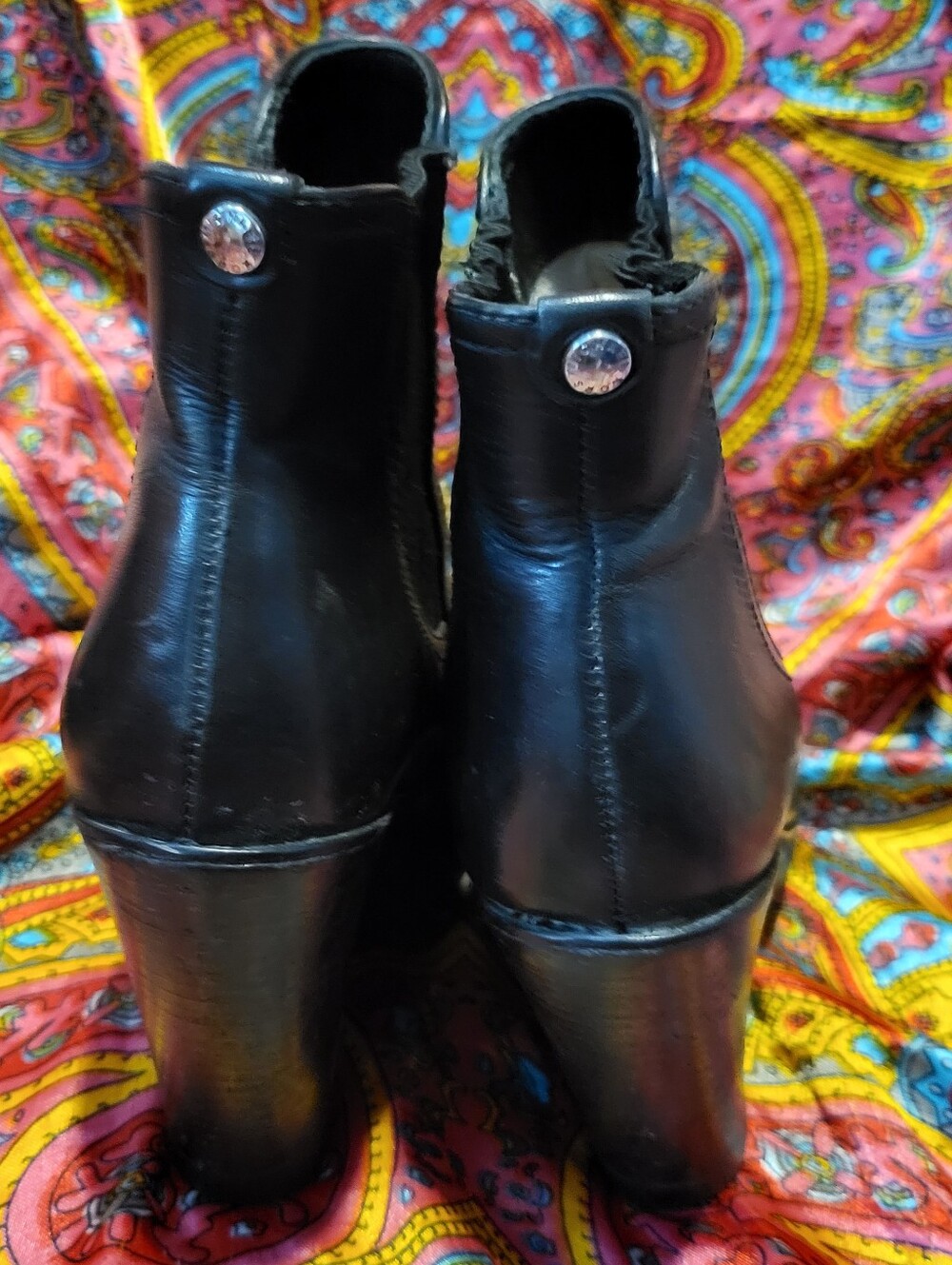 Michael Kors Wedge Heel Chelsea Ankle Boots Booties Black Leather Women's Size 5 - Picture 4 of 5
